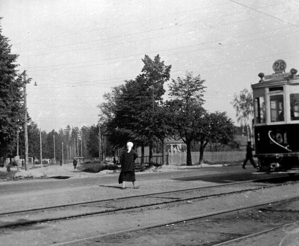 Вход в Измайловский парк им. Сталина со стороны шоссе Энтузиастов. 1940г.