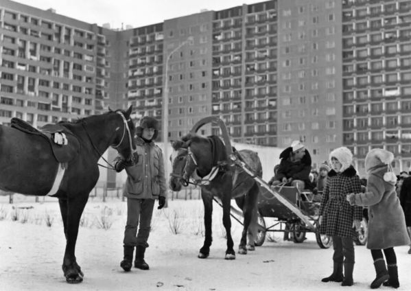 Катание на лошадях в Новокосино 1988г.
